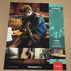 BRIAN DALES of THE SUMMER SET - Fender Guitars - CD-320AS - 2014 Print Ad